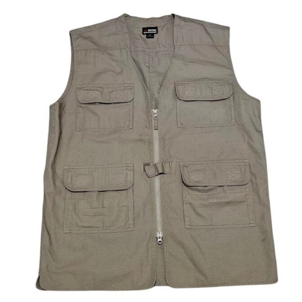 EOTAC Operator Grade Lightweight Vest Men Large Beige Tactical Full Zip Pockets